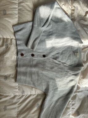 Baldwin wool cashmere Light Gray Button-Up Cardigan